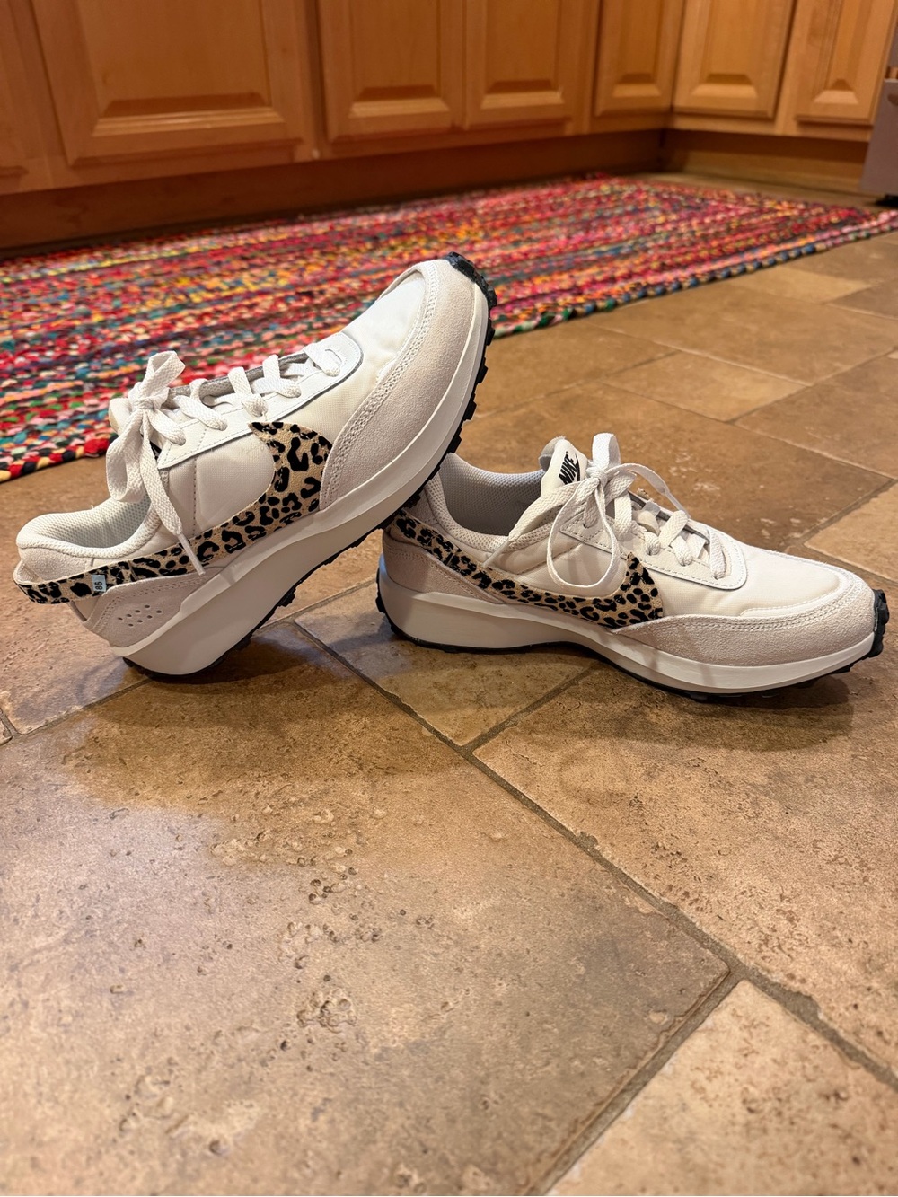 Nike women’s waffle debut leopard sneakers